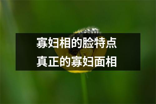 寡妇相的脸特点真正的寡妇面相