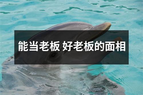 <h3>能当老板好老板的面相