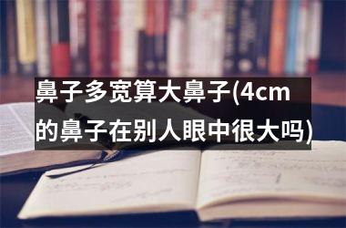 鼻子多宽算大鼻子(4cm的鼻子在别人眼中很大吗)