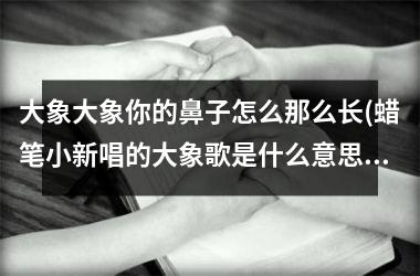 <h3>大象大象你的鼻子怎么那么长(蜡笔小新唱的大象歌是什么意思)
