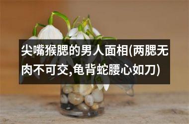 尖嘴猴腮的男人面相(两腮无肉不可交,龟背蛇腰心如刀)