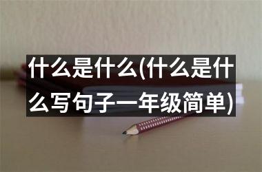 <h3>什么是什么(什么是什么写句子一年级简单)