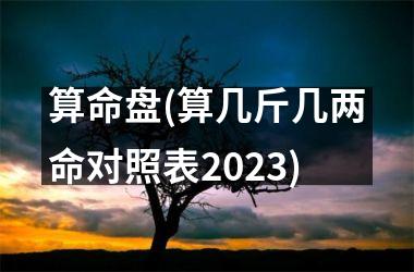 算命盘(算几斤几两命对照表2023)