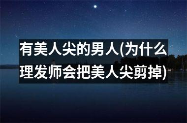 <h3>有美人尖的男人(为什么理发师会把美人尖剪掉)
