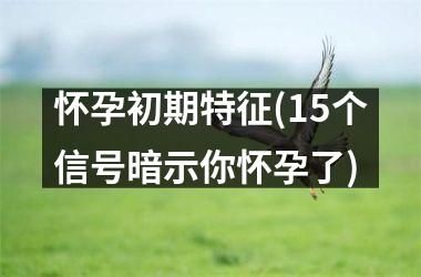 <h3>怀孕初期特征(15个信号暗示你怀孕了)
