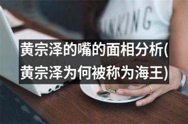 <h3>黄宗泽的嘴的面相分析(黄宗泽为何被称为海王)