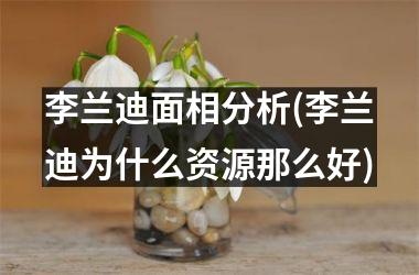 李兰迪面相分析(李兰迪为什么资源那么好)