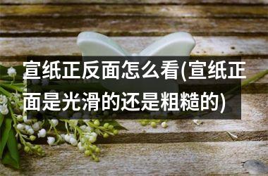 <h3>宣纸正反面怎么看(宣纸正面是光滑的还是粗糙的)