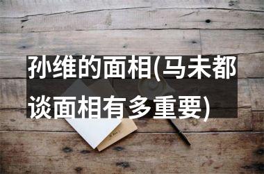 孙维的面相(马未都谈面相有多重要)