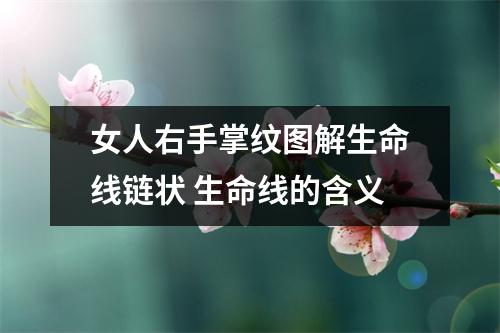 女人右手掌纹图解生命线链状生命线的含义