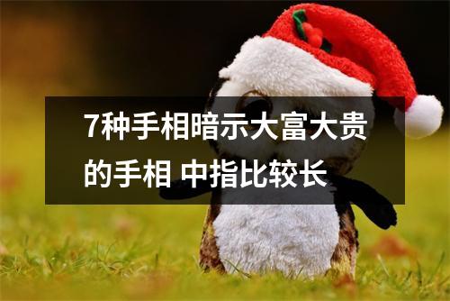 7种手相暗示大富大贵的手相中指比较长