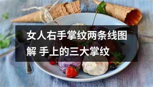 <h3>女人右手掌纹两条线图解手上的三大掌纹