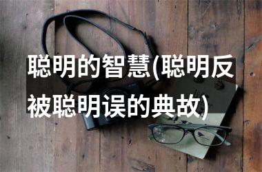 聪明的智慧(聪明反被聪明误的典故)