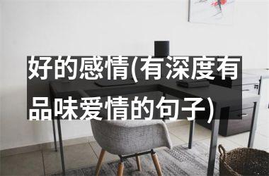 好的感情(有深度有品味爱情的句子)