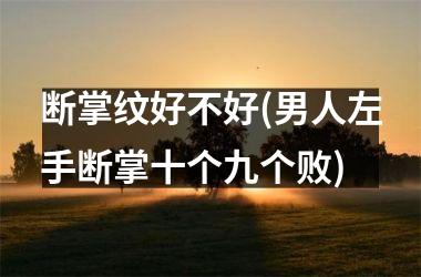 <h3>断掌纹好不好(男人左手断掌十个九个败)