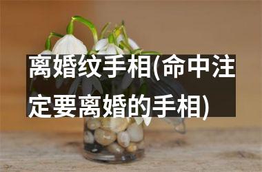 离婚纹手相(命中注定要离婚的手相)
