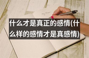 什么才是真正的感情(什么样的感情才是真感情)
