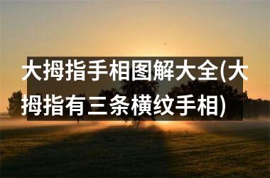 <h3>大拇指手相图解大全(大拇指有三条横纹手相)