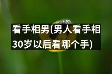 看手相男(男人看手相30岁以后看哪个手)