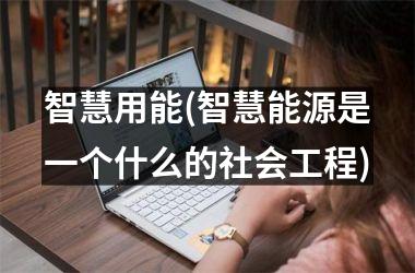 智慧用能(智慧能源是一个什么的社会工程)