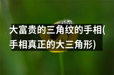 大富贵的三角纹的手相(手相真正的大三角形)