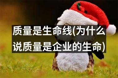 质量是生命线(为什么说质量是企业的生命)