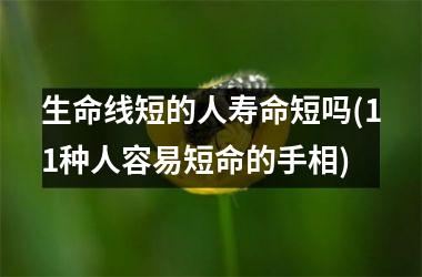生命线短的人寿命短吗(11种人容易短命的手相)