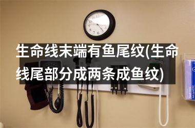 <h3>生命线末端有鱼尾纹(生命线尾部分成两条成鱼纹)