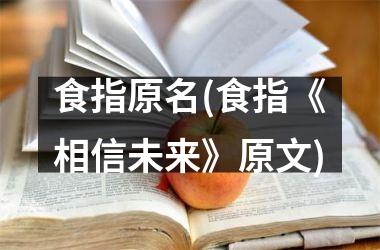 食指原名(食指《相信未来》原文)