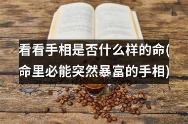 <h3>看看手相是否什么样的命(命里必能突然暴富的手相)