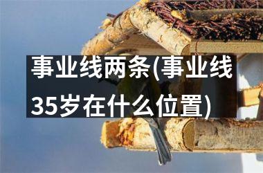 事业线两条(事业线35岁在什么位置)