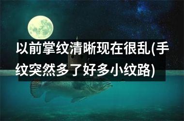 <h3>以前掌纹清晰现在很乱(手纹突然多了好多小纹路)