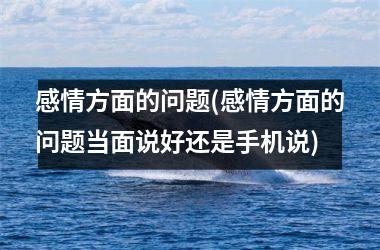 <h3>感情方面的问题(感情方面的问题当面说好还是手机说)