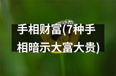 <h3>手相财富(7种手相暗示大富大贵)