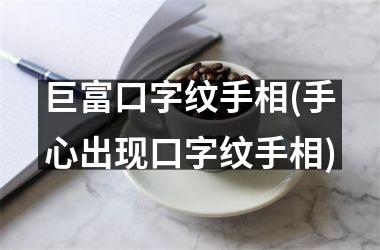 巨富口字纹手相(手心出现口字纹手相)