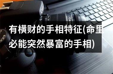 <h3>有横财的手相特征(命里必能突然暴富的手相)