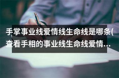 手掌事业线爱情线生命线是哪条(查看手相的事业线生命线爱情线)