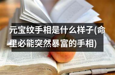 元宝纹手相是什么样子(命里必能突然暴富的手相)