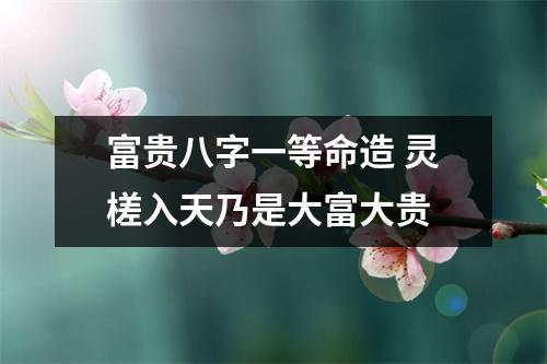 <h3>富贵八字一等命造灵槎入天乃是大富大贵