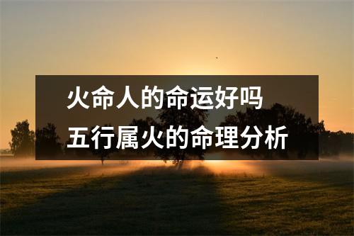 <h3>火命人的命运好吗五行属火的命理分析