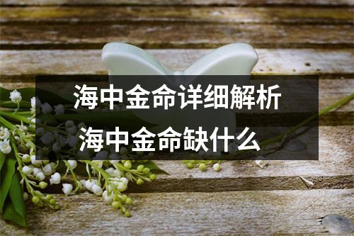 <h3>海中金命详细解析海中金命缺什么