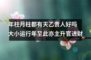 <h3>年柱月柱都有天乙贵人好吗 大小运行年至此亦主升官进财