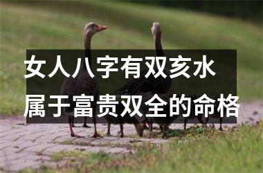 <h3>女人八字有双亥水 属于富贵双全的命格