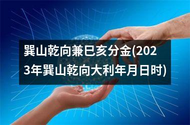 巽山乾向兼巳亥分金(2025年巽山乾向大利年月日时)