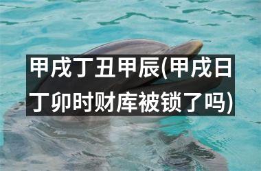 <h3>甲戌丁丑甲辰(甲戌日丁卯时财库被锁了吗)