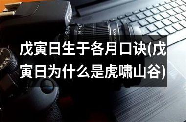 <h3>戊寅日生于各月口诀(戊寅日为什么是虎啸山谷)