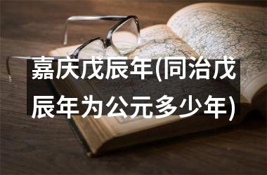 <h3>嘉庆戊辰年(同治戊辰年为公元多少年)