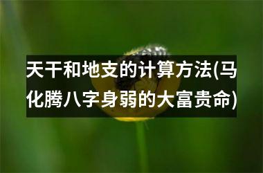 <h3>天干和地支的计算方法(马化腾八字身弱的大富贵命)