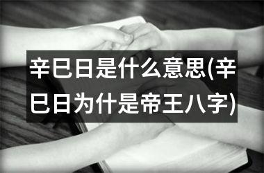 <h3>辛巳日是什么意思(辛巳日为什是帝王八字)