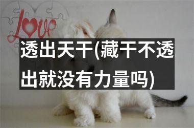 <h3>透出天干(藏干不透出就没有力量吗)